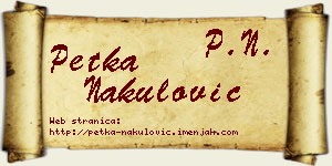 Petka Nakulović vizit kartica